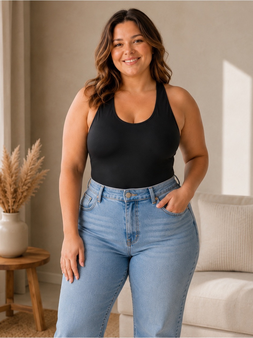 Aerie BLACK STRETCH BODYSUIT XL Soft Sculpting Sleeveless One Piece XL